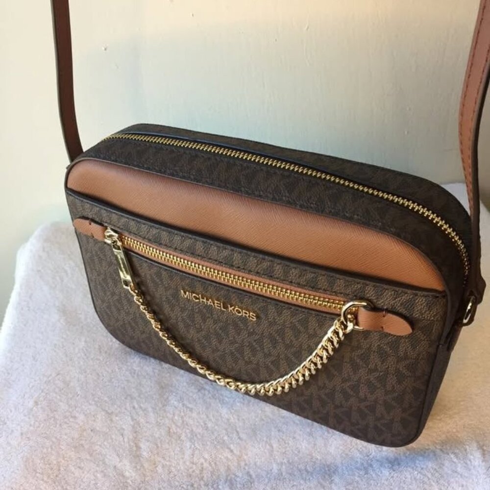 New Michael Kors Large Logo Jet Set Crossbody Purse